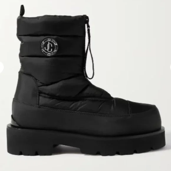 JIMMY CHOO Kai 50 logo-appliquéd quilted padded shell ankle boots sz 41 or 10 - Picture 2 of 4